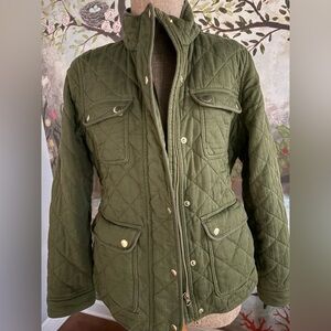 J. Crew Green Quilted Utility Jacket / Safari jacket
